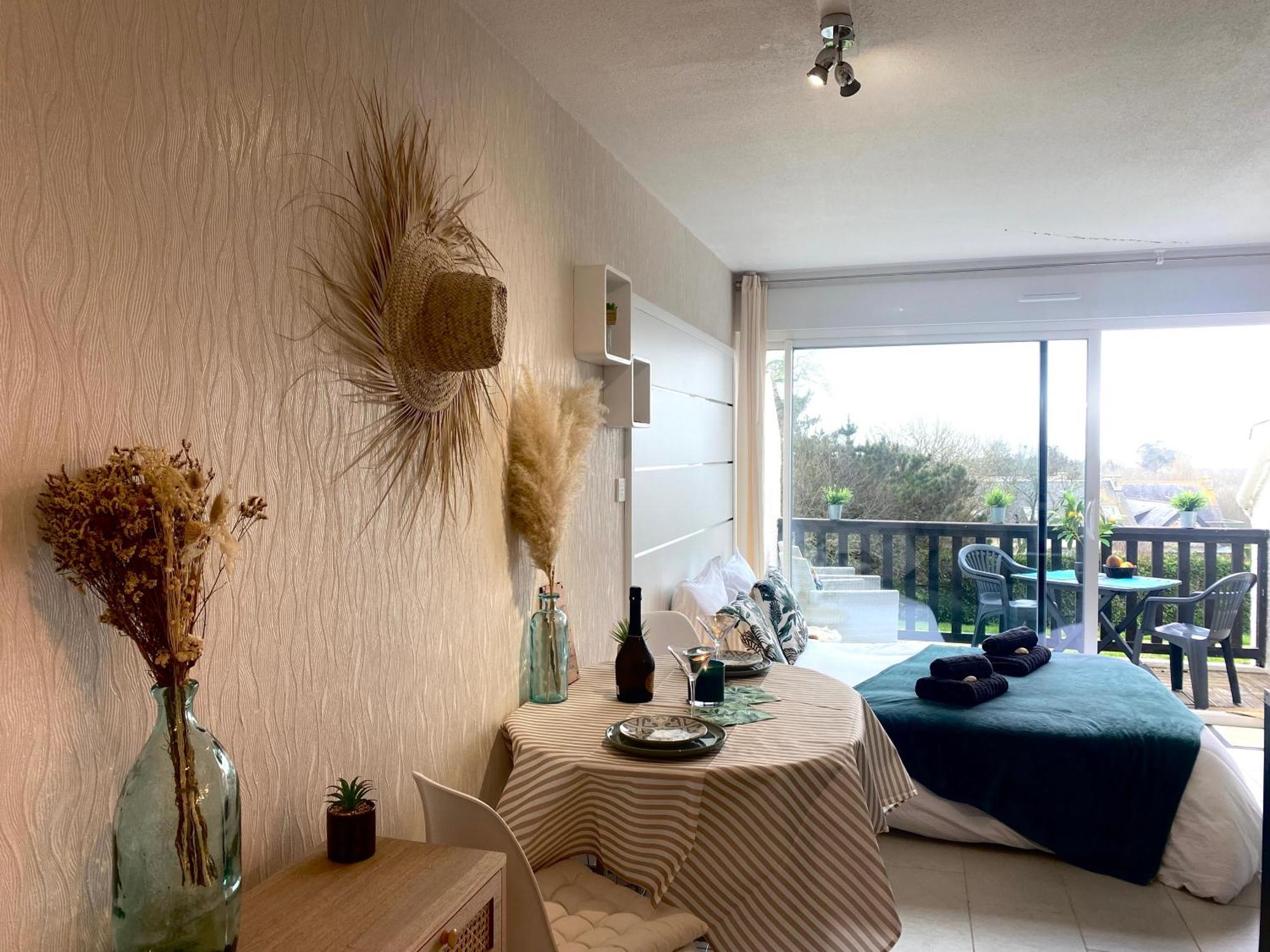 Studio Blue Horizon Vue Mer Guidel-Plage Экстерьер фото